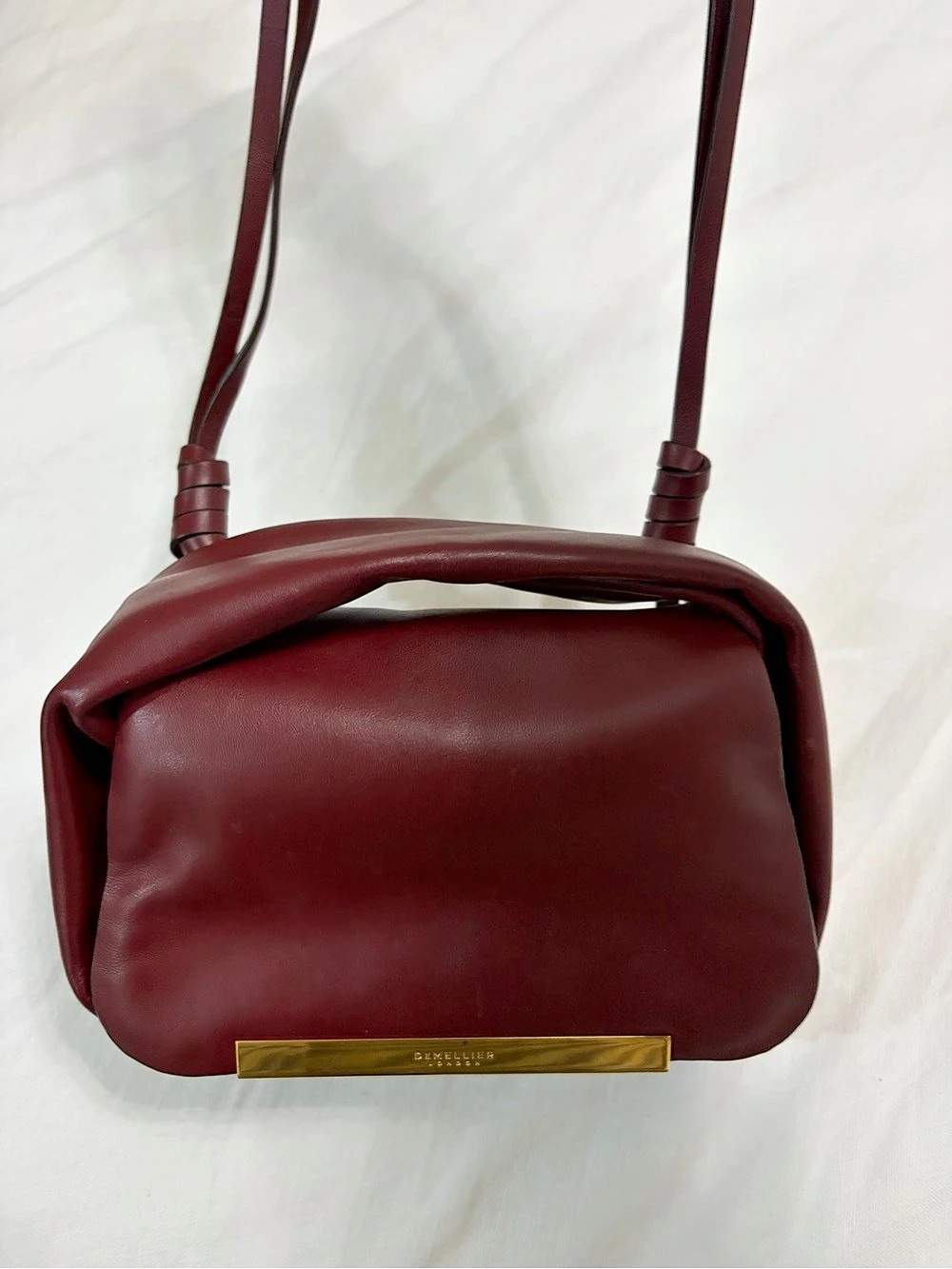 DeMellier N°4 Mini Lisbon Leather Shoulder Bag in Burgundy Like New
